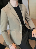 Federico | Blazer da uomo testurizzato con rever a lancia, vestibilità slim e leggera elasticità