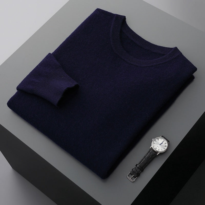 Ottavio | Men's Long-Sleeve Crew-Neck Knit Pullover – Navy