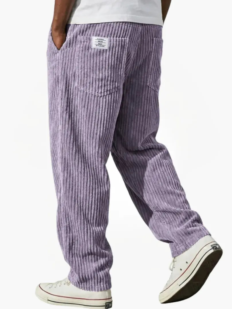 Men's Relaxed Straight-Leg Corduroy-Look Trousers - original photo 11
