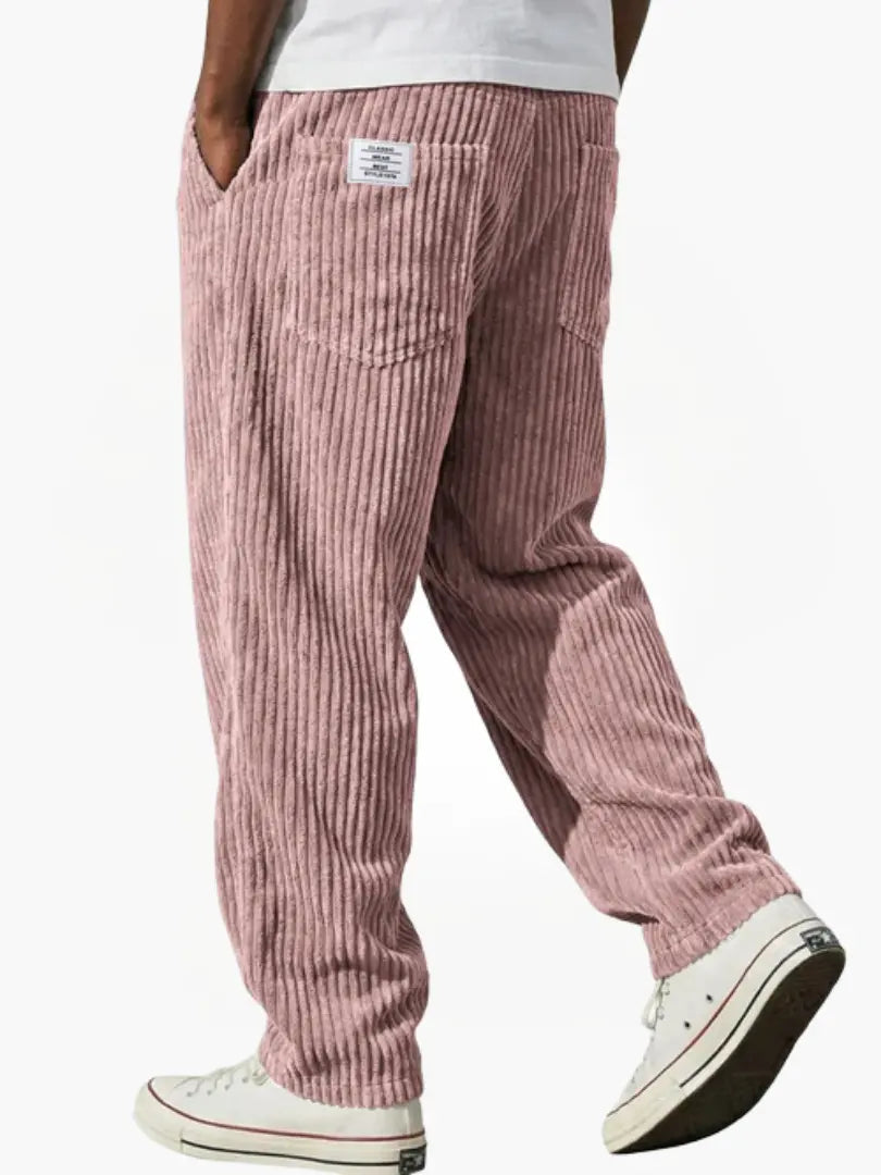 Men's Drawstring Corduroy Straight-Leg Trousers original photo 12