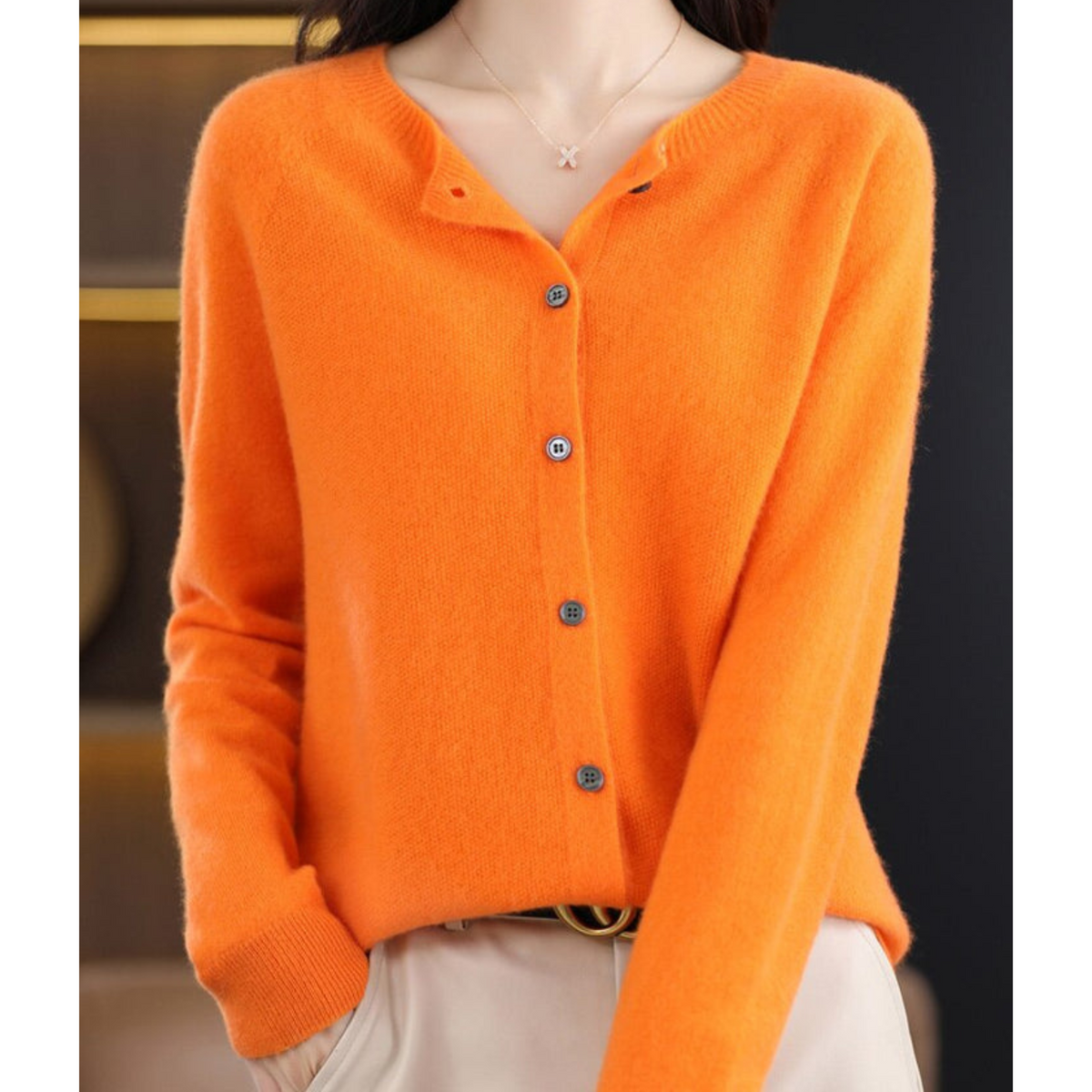 Maristella Women's Classic Round-Neck Knit Cardigan product view