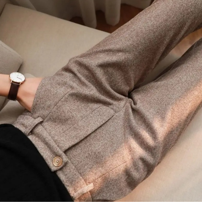 Leandro | Men's Herringbone Tailored Trousers