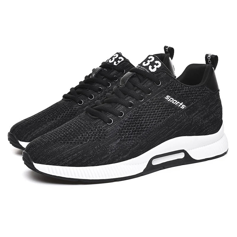 Men's Perforated Internal-Lift Casual Sneakers source product photo