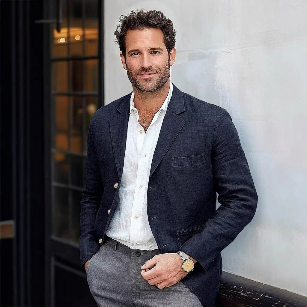 Saverio | Men's Relaxed Classic Linen-Look Blazer