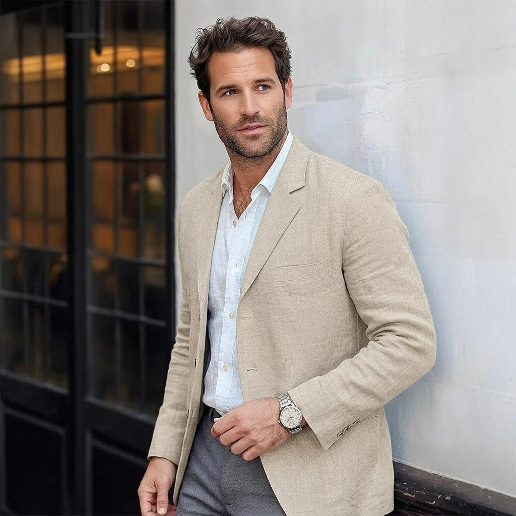 Saverio | Men's Relaxed Classic Linen-Look Blazer