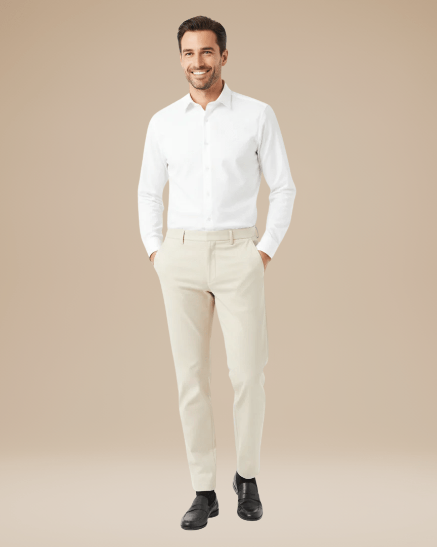 Lorenzo | Men's Slim-Tapered Lightweight Smart-Casual Trousers, original retailer photo 2