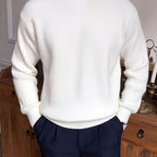 Paolo | Maglione oversize da uomo con collo rotondo, spalle scese, maglia a coste e vestibilità comoda