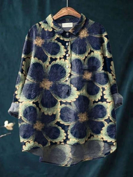 Livia | Women's Lightweight Floral-Print Blouse – Rose Beige