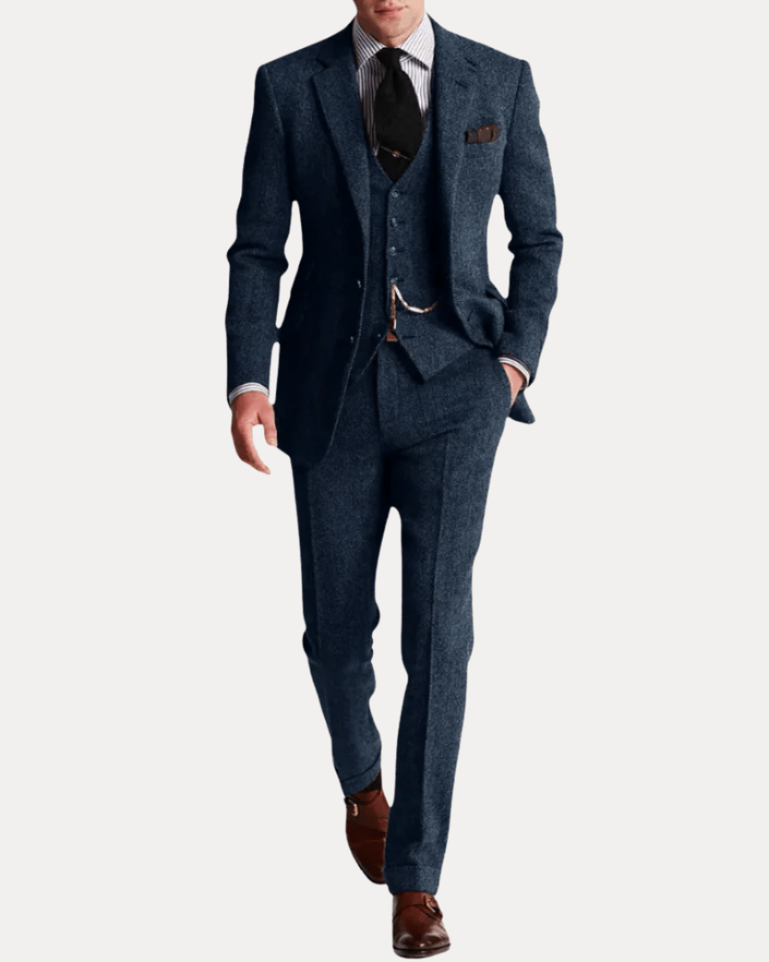 Riccardo textured men's three-piece suit original product photo