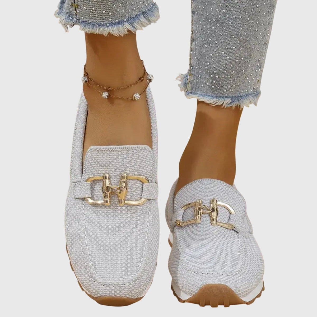 Marina | Women's Slip-On Sneaker-Style Loafers with Gold-Tone Accent - authentic source photo 3