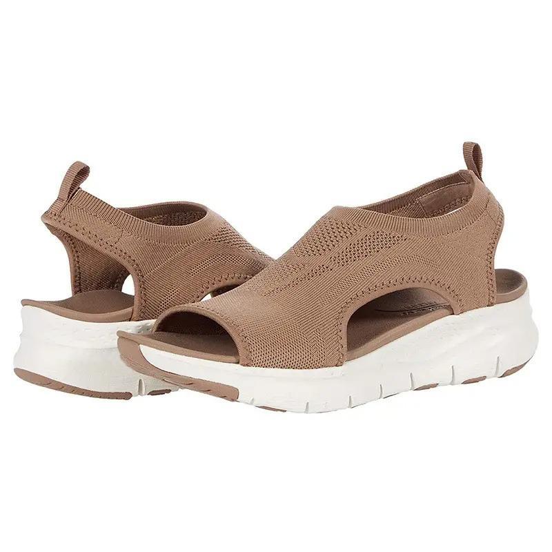 Tiziana | Women's Slip-On Summer Sandals with Contoured Footbed – Brown