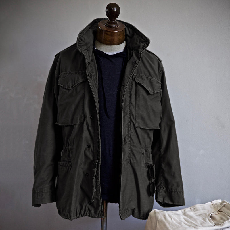 Ruggero | Men's M-65 Military Field Jacket with Multiple Pockets – Black