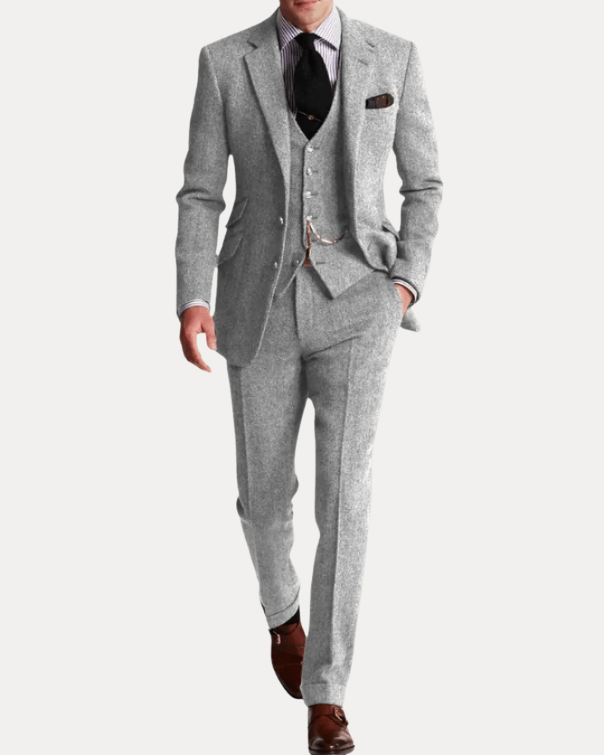 Riccardo textured men's three-piece suit original product photo