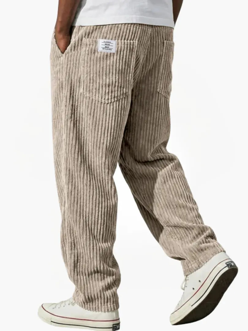 Men's Relaxed Straight-Leg Corduroy-Look Trousers - original photo 4