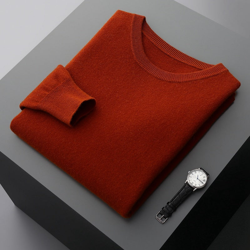 Ottavio | Men's Long-Sleeve Crew-Neck Knit Pullover – Burgundy