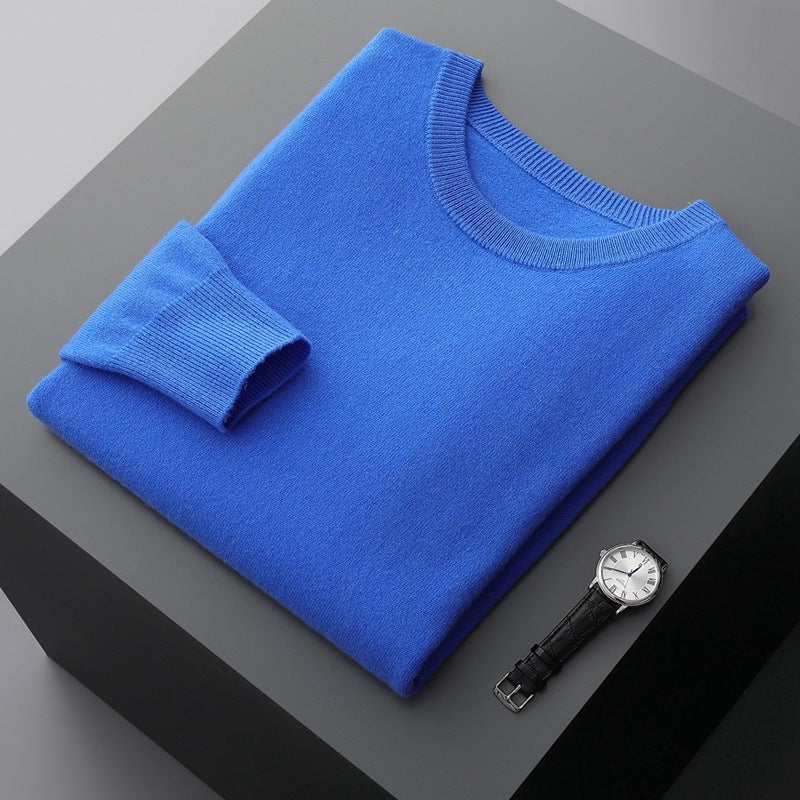 Ottavio | Men's Long-Sleeve Crew-Neck Knit Pullover – Blue