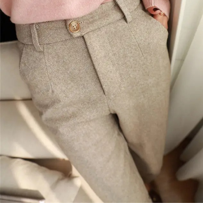 Leandro | Men's Herringbone Tailored Trousers