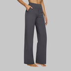 Agnese | Women's High-Waisted Pull-On Trousers with Side Pockets – Grey