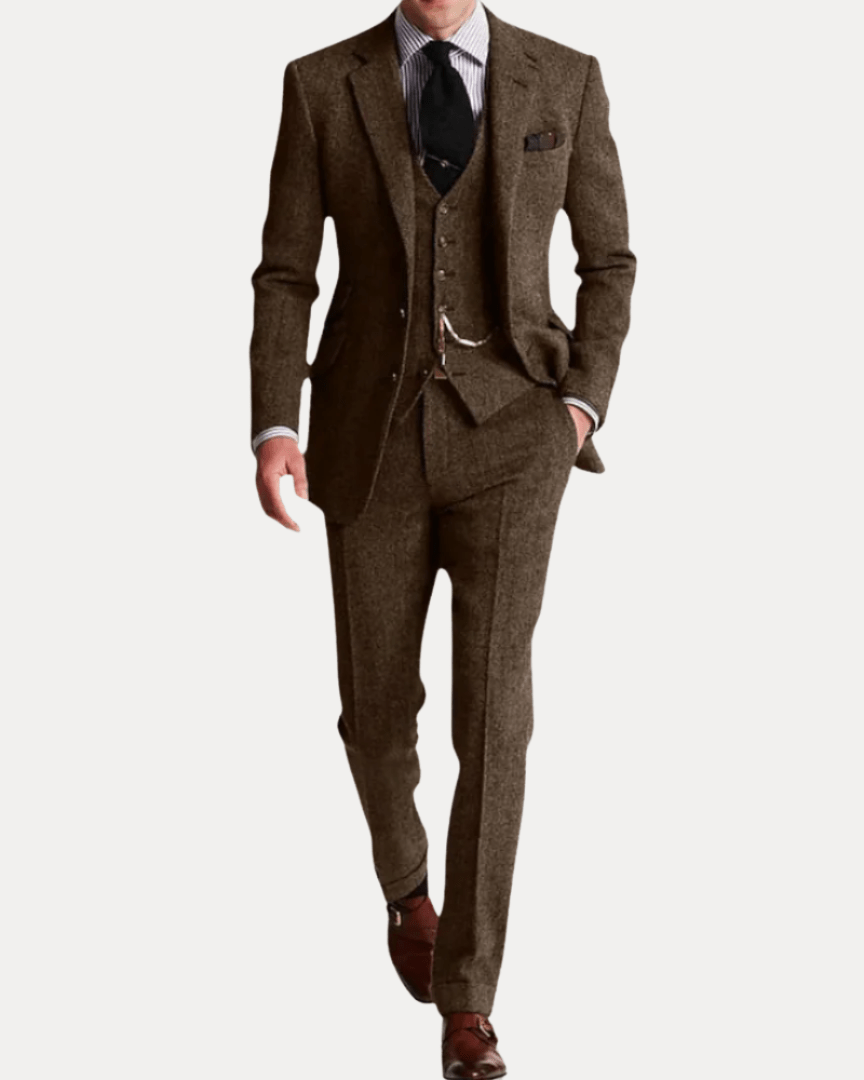 Riccardo textured men's three-piece suit original product photo