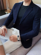 Federico | Blazer da uomo testurizzato con rever a lancia, vestibilità slim e leggera elasticità