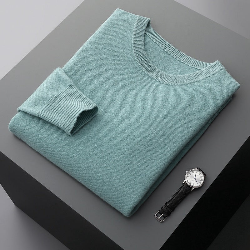 Ottavio | Men's Long-Sleeve Crew-Neck Knit Pullover – Petrol Blue