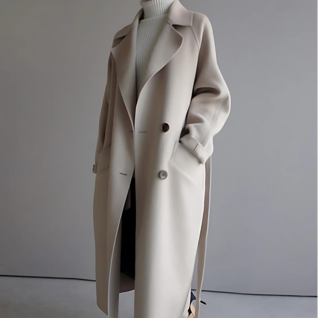 Amalia | Women's Classic Winter Coat with Soft-Look Finish – Beige