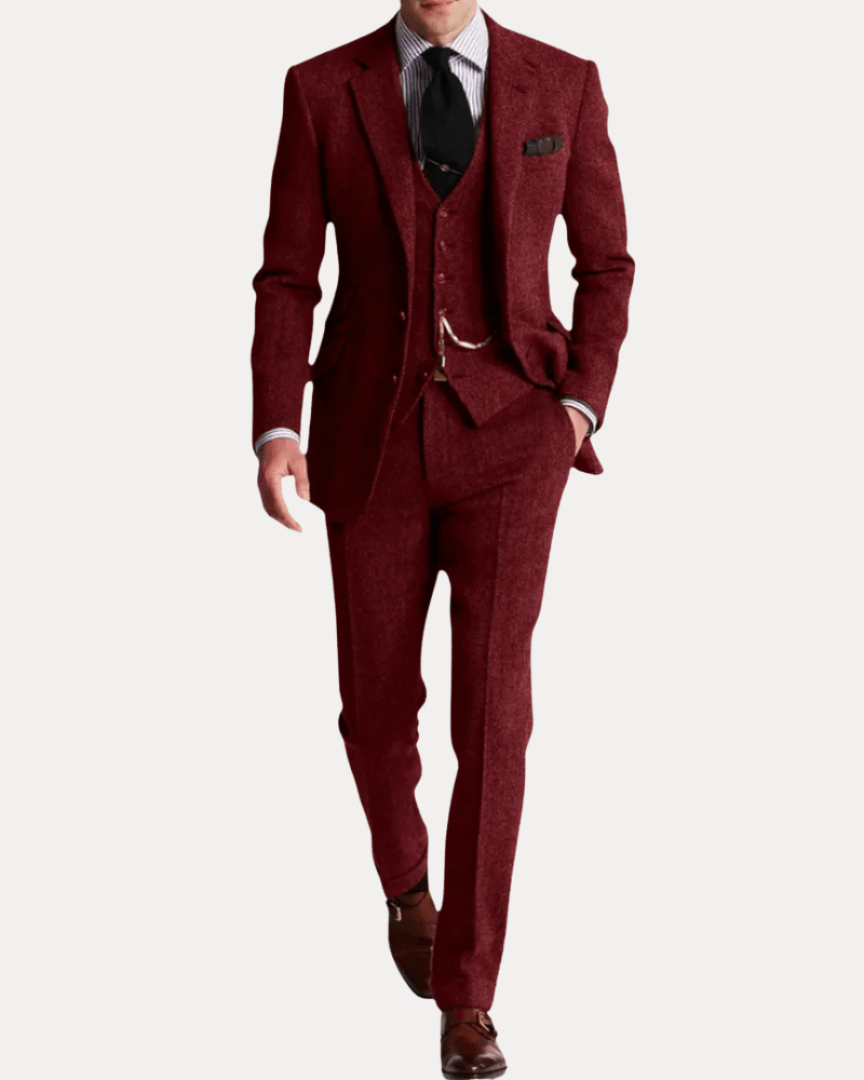 Riccardo textured men's three-piece suit original product photo