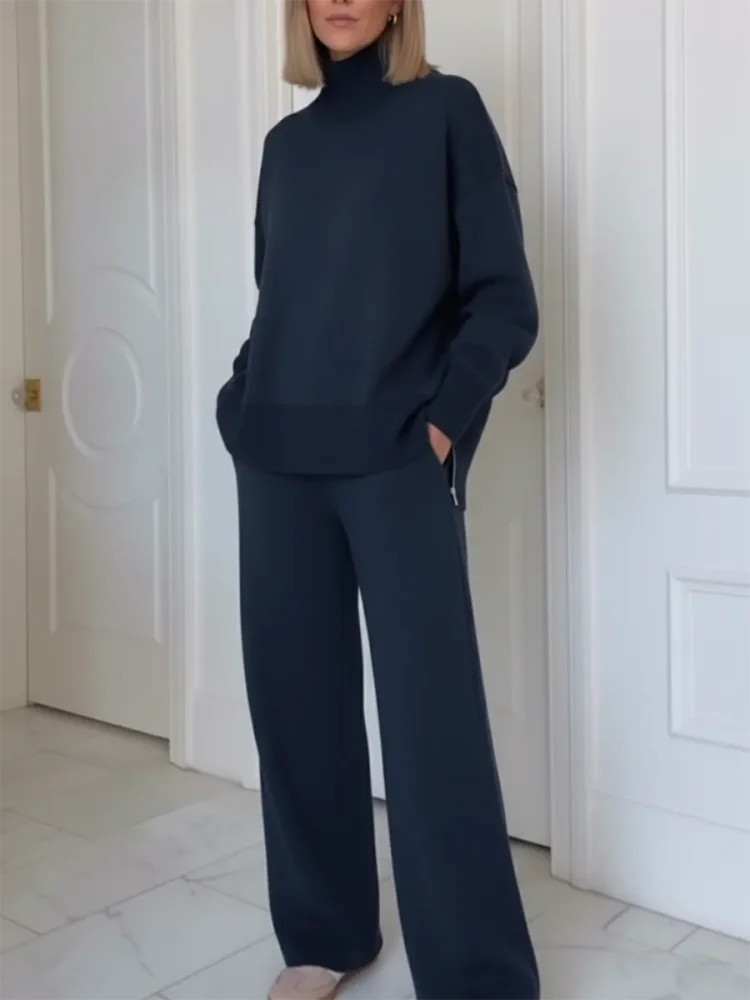Carlotta | Women's High-Neck Zip Top and Straight-Leg Trousers Set - original view 5