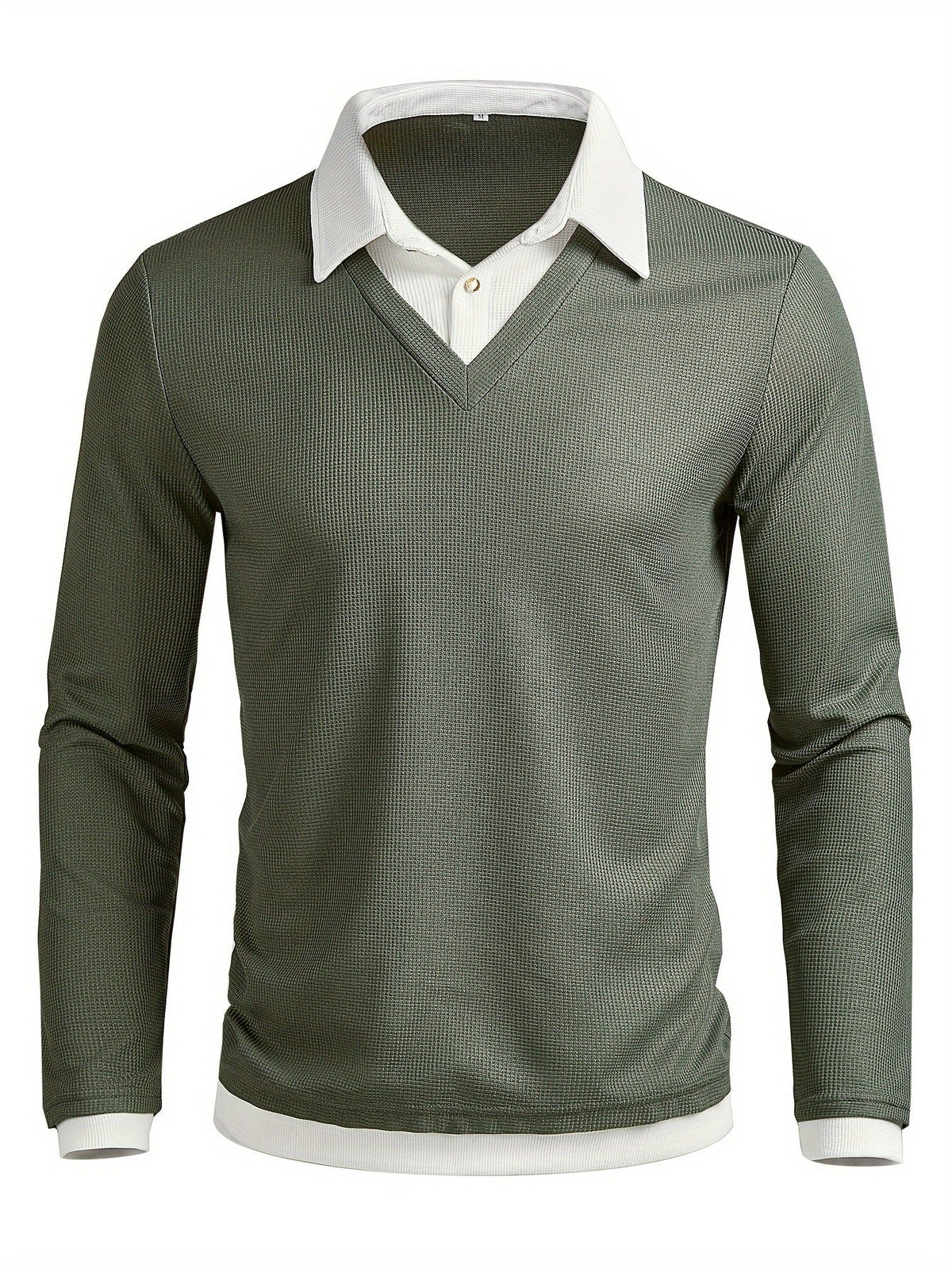 Giulio | Polo da uomo lavorata a maglia, blocchi di colore, collo a contrasto e maniche lunghe