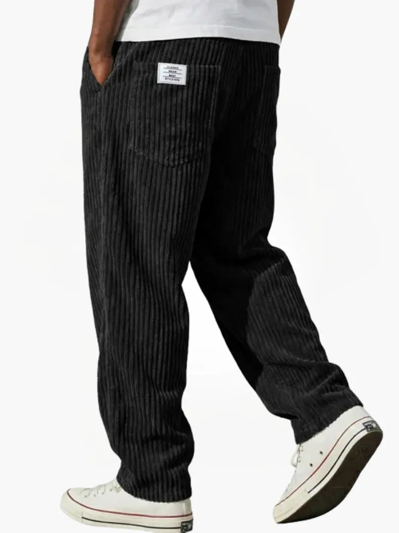 Men's Drawstring Corduroy Straight-Leg Trousers original photo 7