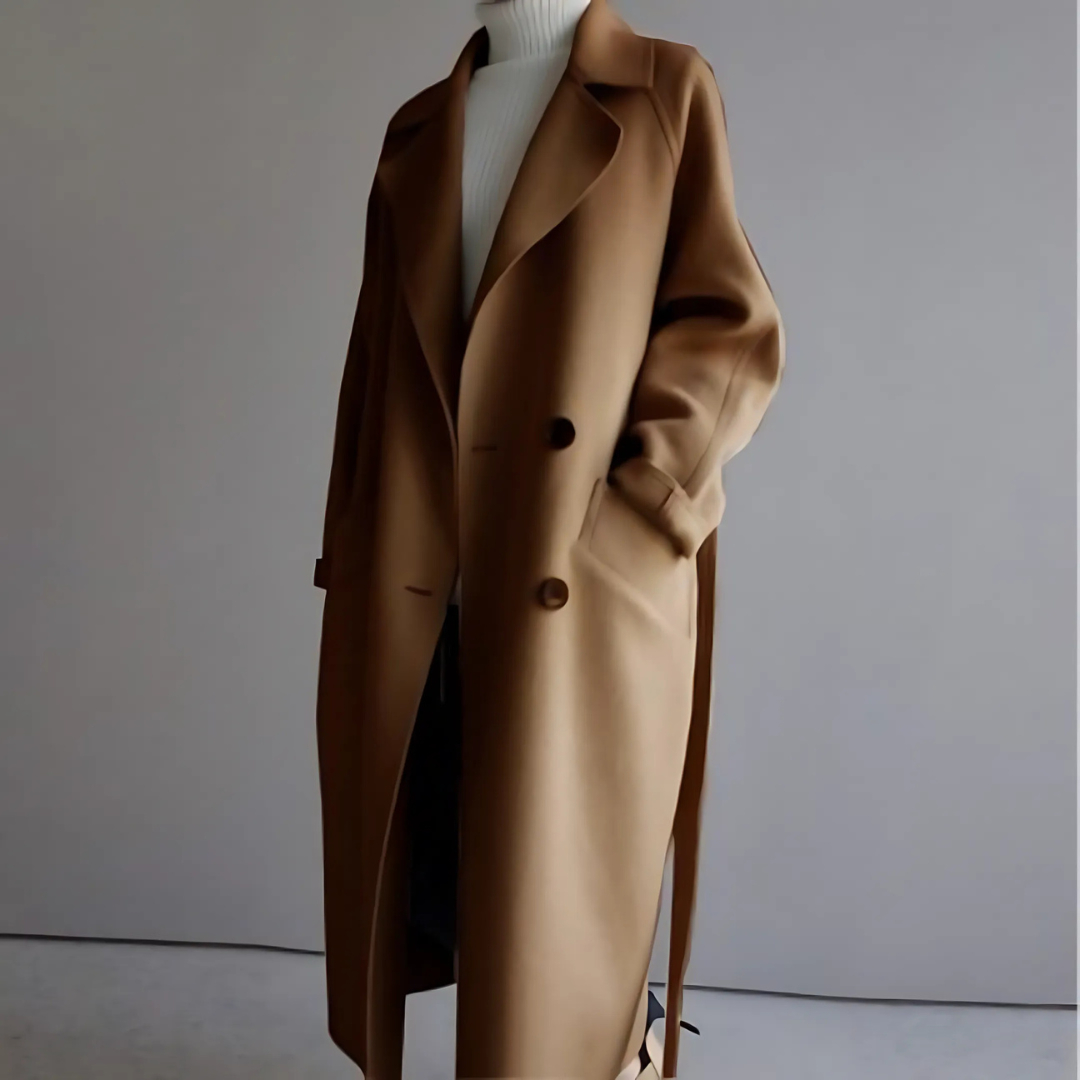 Amalia | Women's Classic Winter Coat with Soft-Look Finish – Camel