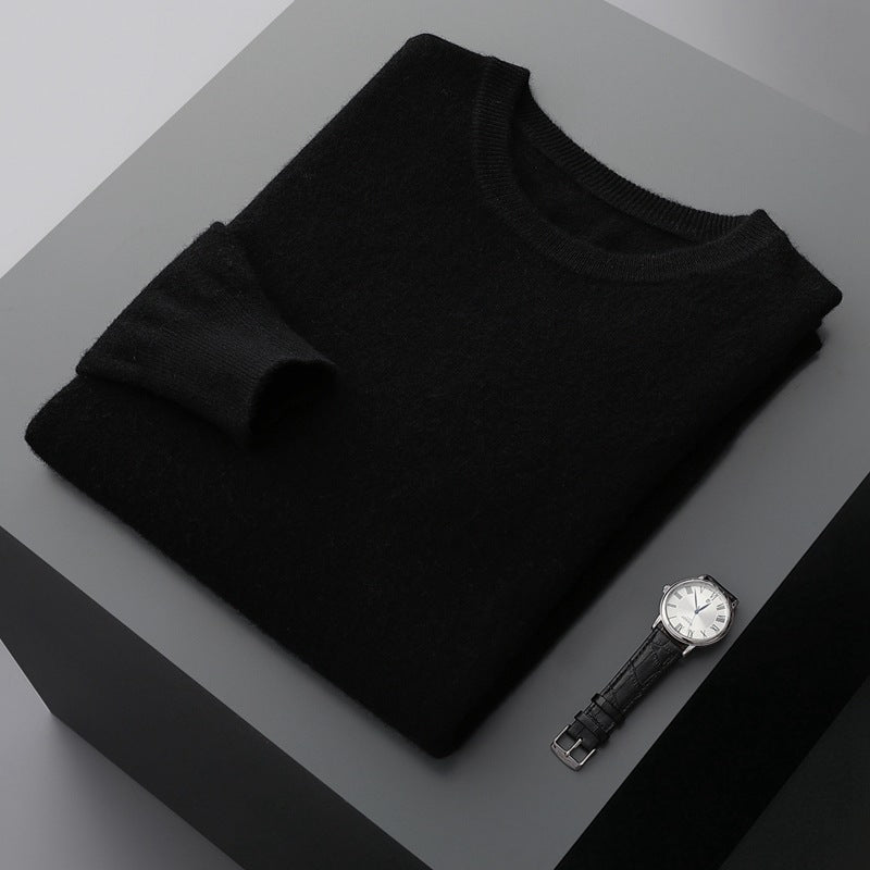 Ottavio | Men's Long-Sleeve Crew-Neck Knit Pullover – Black