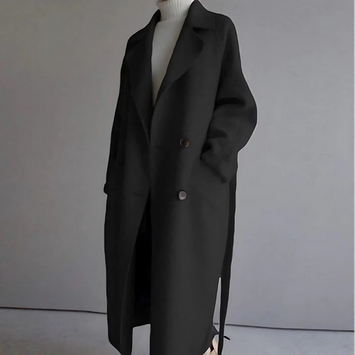 Amalia | Women's Classic Winter Coat with Soft-Look Finish – Black