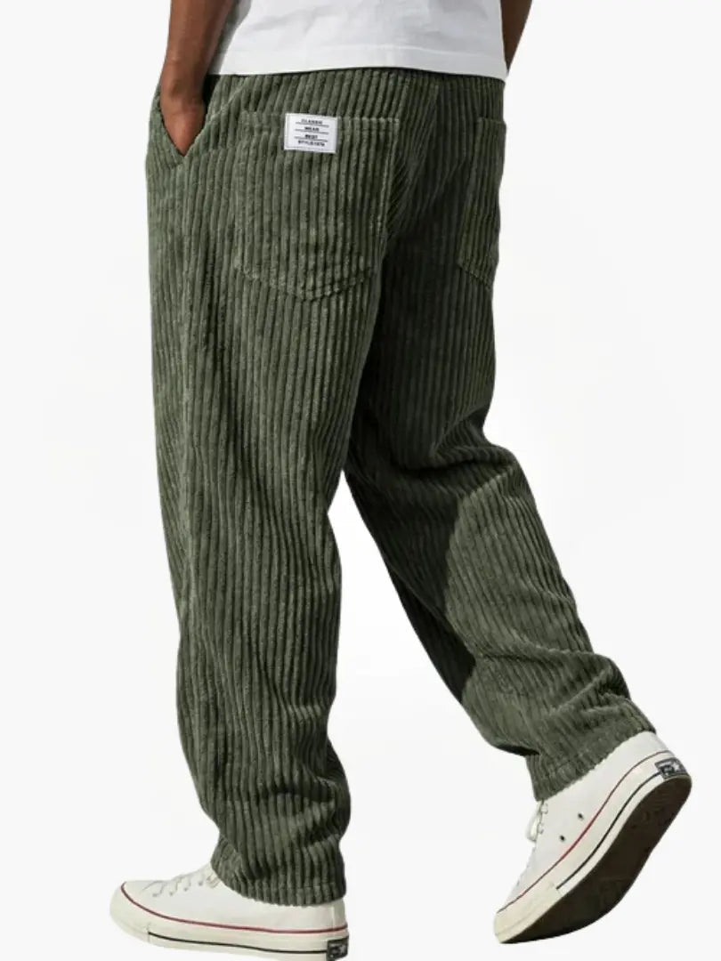 Men's Drawstring Corduroy Straight-Leg Trousers original photo 8