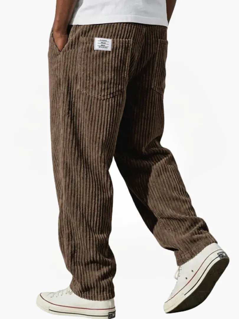 Men's Relaxed Straight-Leg Corduroy-Look Trousers - original photo 10