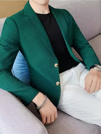 Federico | Blazer da uomo testurizzato con rever a lancia, vestibilità slim e leggera elasticità