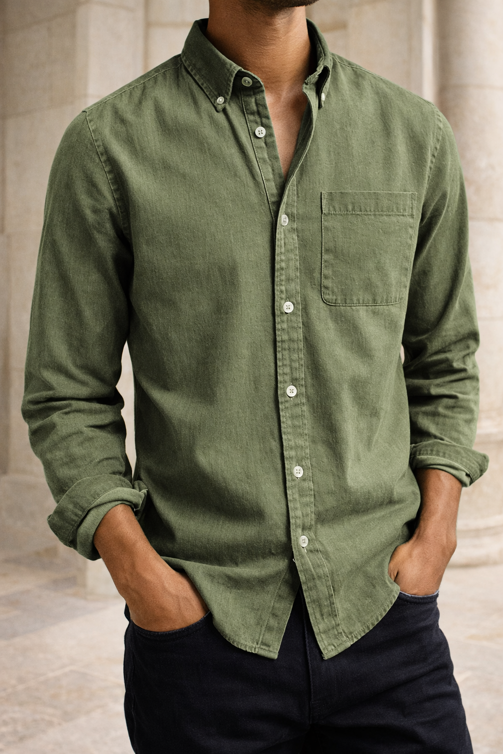 Men's Classic Button-Front Smart Casual Shirt – original product photo 4