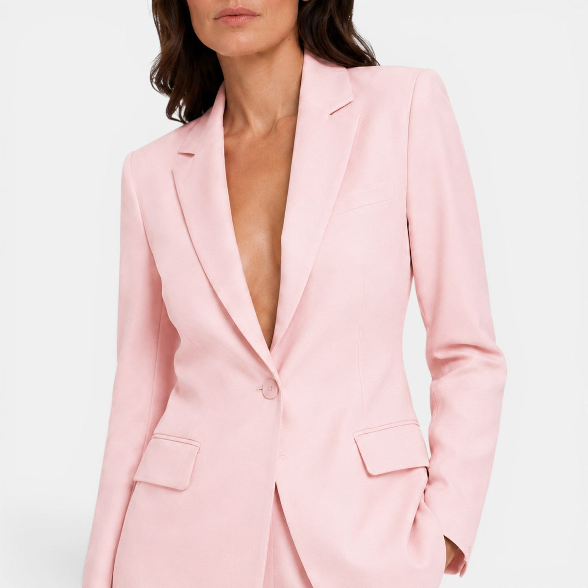 Women's tailored blazer and wide leg trousers suit