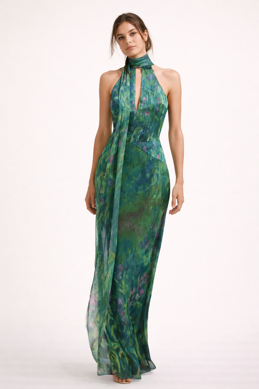 Women's Flowing High-Neck Halter Maxi Dress original product photo