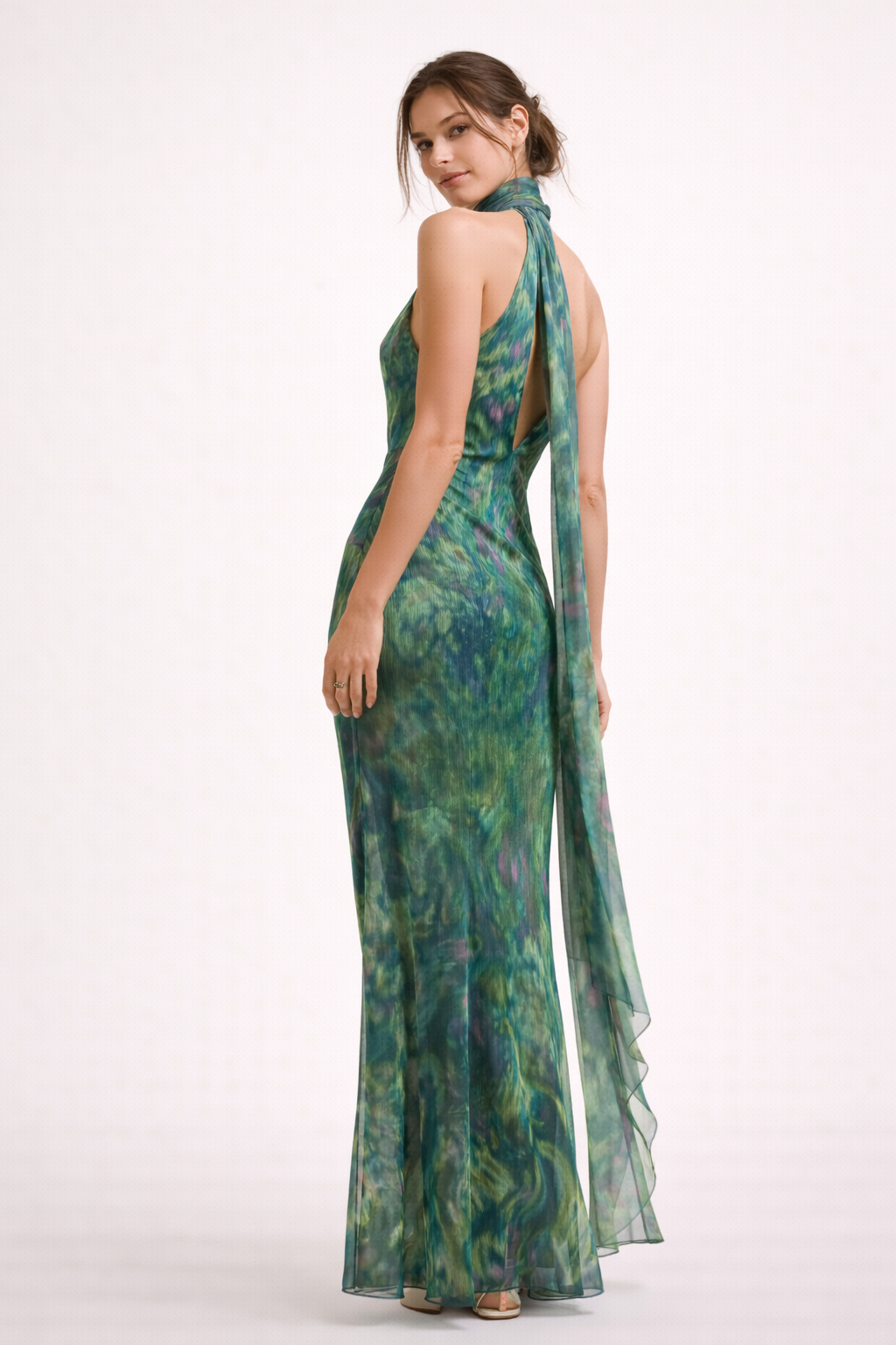 Women's Flowing High-Neck Halter Maxi Dress original product photo