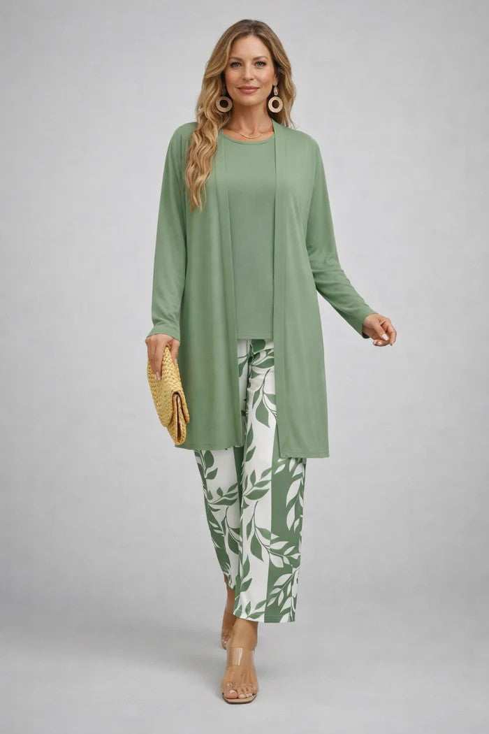 Women's Printed Jacket, Tunic and Trousers Three-Piece Set – source image 3