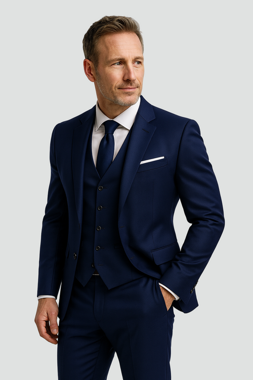 Men's Three-Piece Slim-Fit Suit with Waistcoat original product image 1