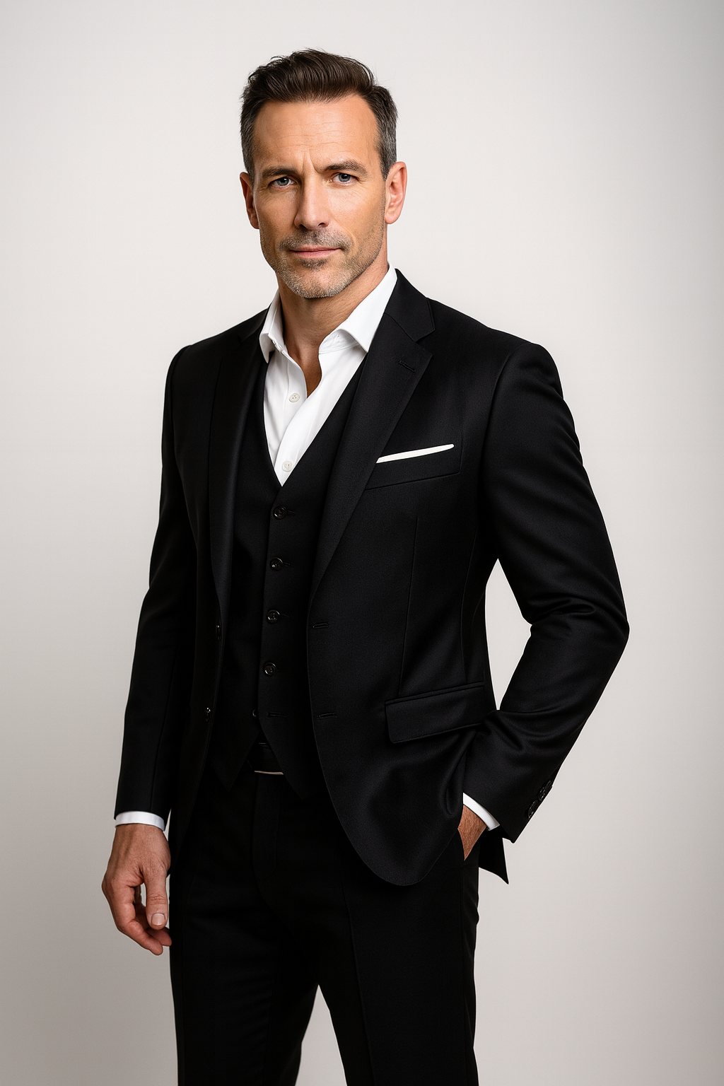 Men's Three-Piece Slim-Fit Suit with Waistcoat original product image 2