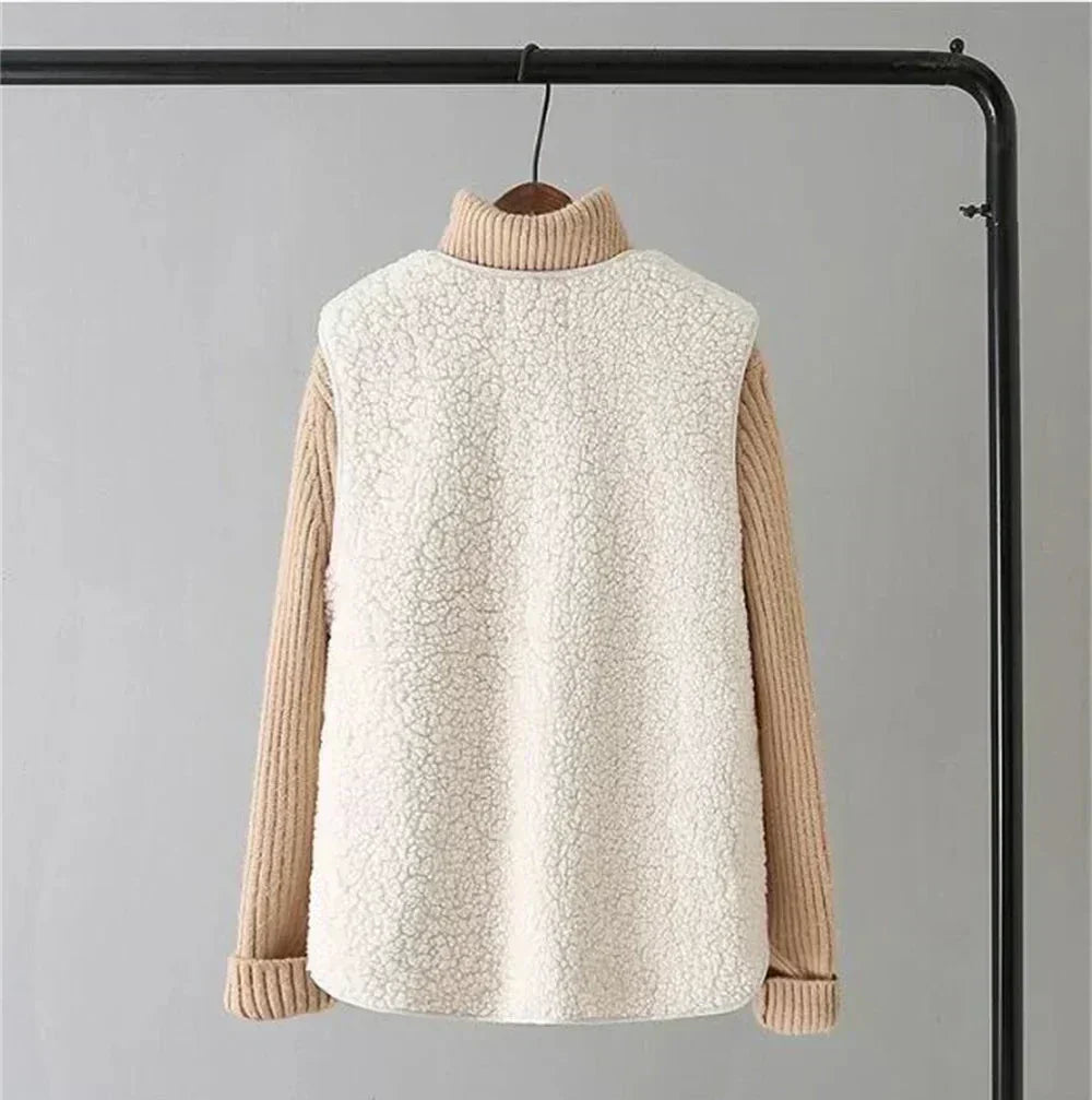 Teresa Women's Shearling-Look Button-Front Layering Vest source product photo