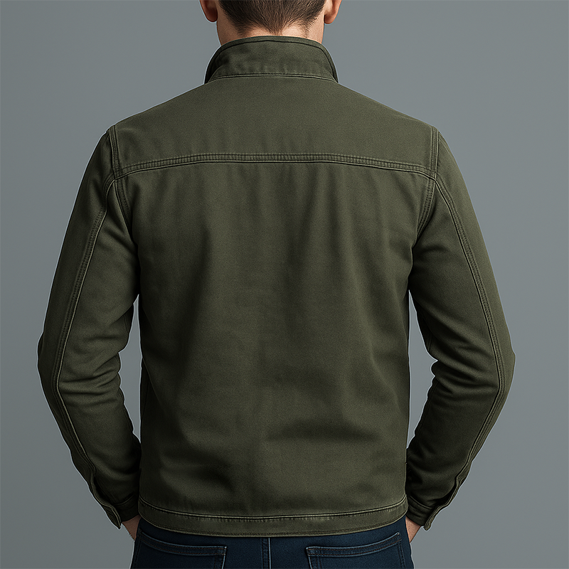 Men's Vintage Stand-Collar Zip Jacket with Pockets original product image 3