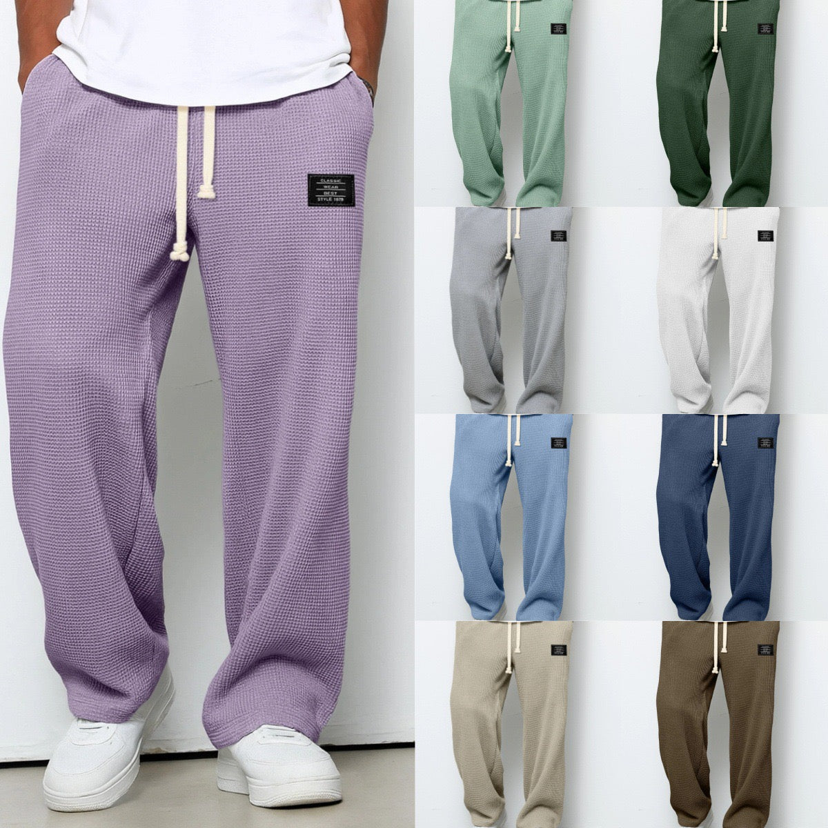 Men's Relaxed Straight-Leg Drawstring Trousers original photo 12