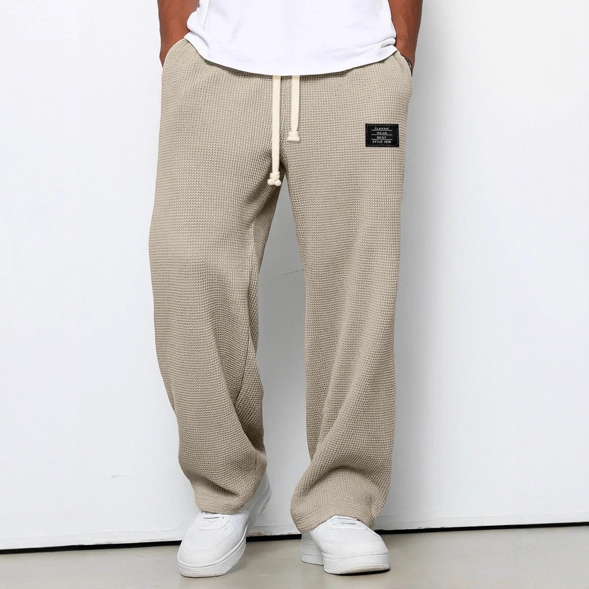 Men's Relaxed Straight-Leg Drawstring Trousers original photo 4