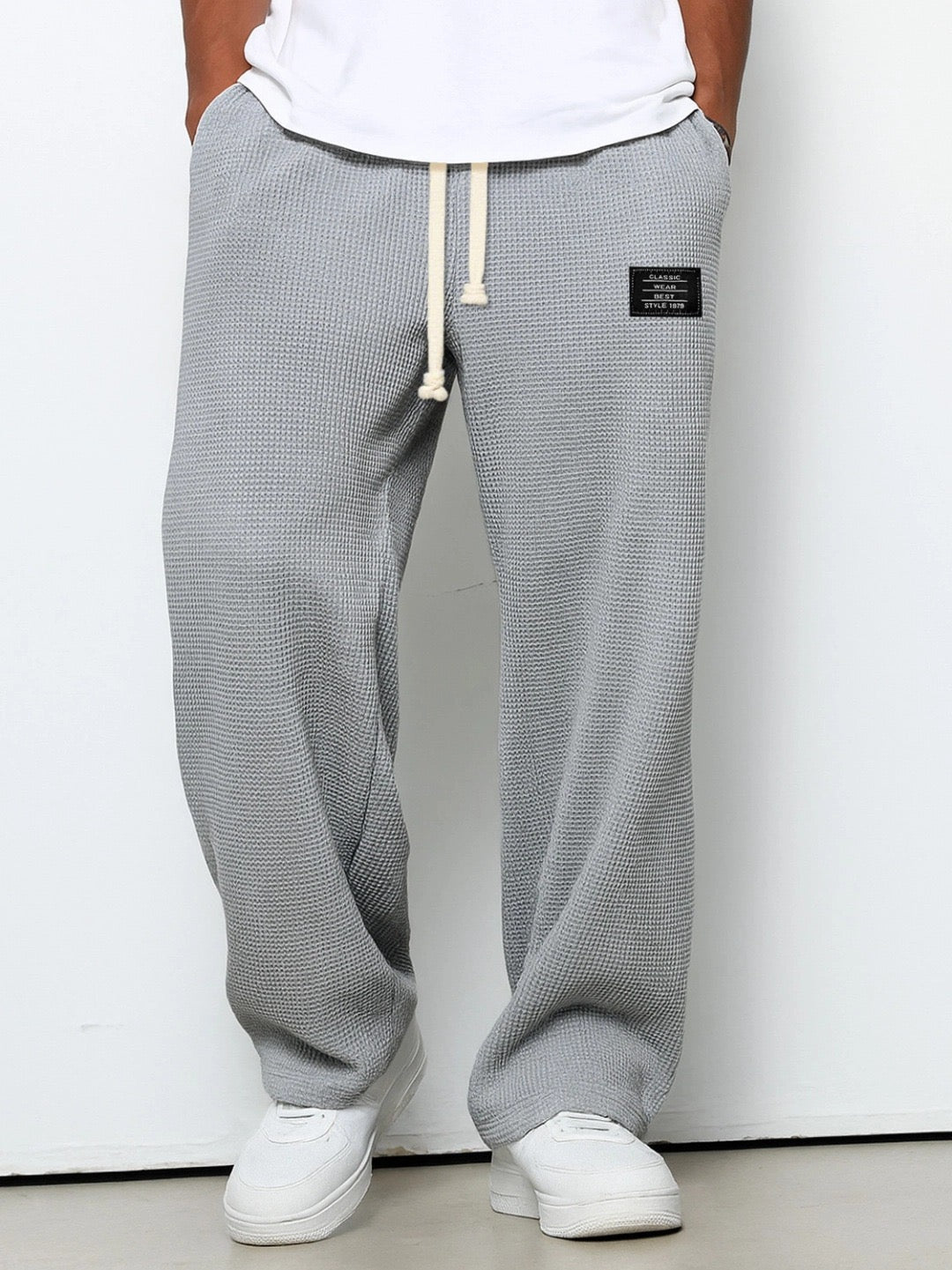 Men's Relaxed Straight-Leg Drawstring Trousers original photo 3