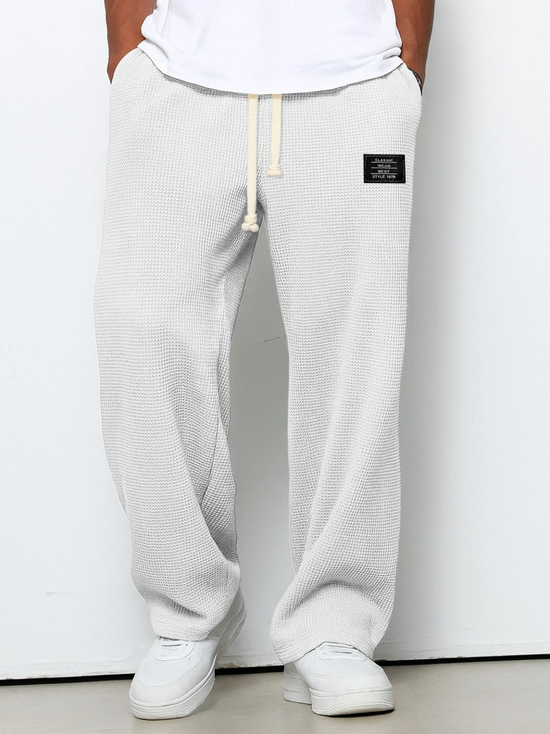 Men's Relaxed Straight-Leg Drawstring Trousers original photo 2