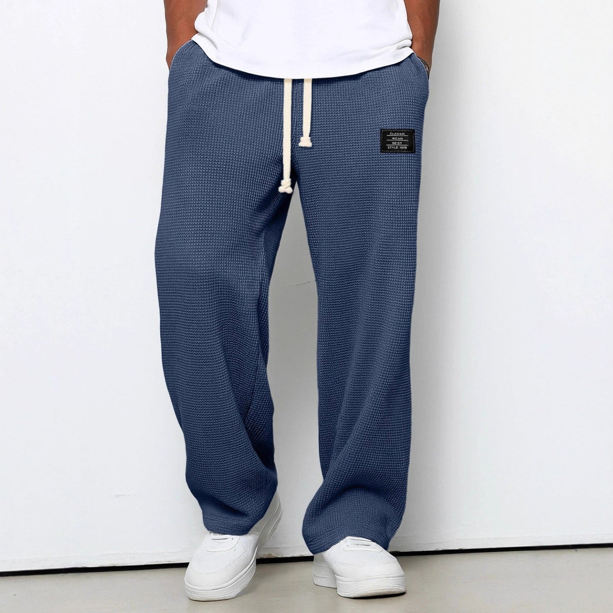 Men's Relaxed Straight-Leg Drawstring Trousers original photo 6